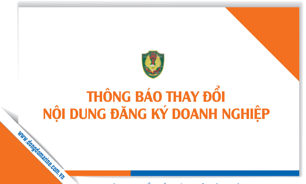 Thông báo về việc Thay đổi nội dung Giấy Đăng ký doanh nghiệp